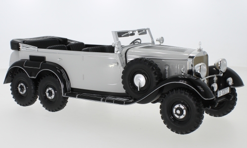 mcg - 1:18 mercedes-benz g4 (w31) light grey/black 1938 diecast model