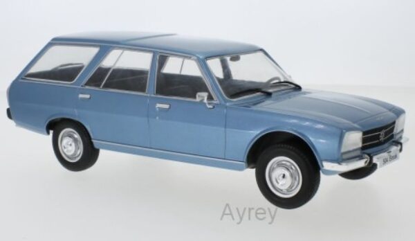 mcg - 1:18 peugeot 504 break metallic light blue 1976 diecast model
