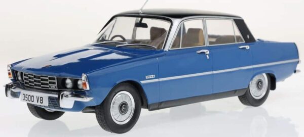 mcg - 1:18 rover 3500 (p6) blue/matt black 1974 diecast model