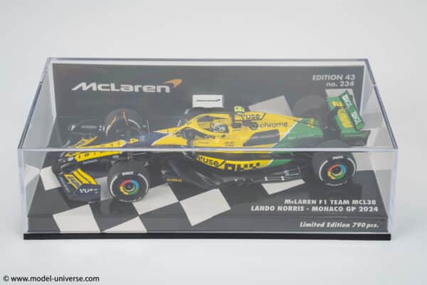 Minichamps - 1:43 McLaren F1 MCL38 #4 Lando Norris Monaco GP 2024 - Limited Edition Resin Model