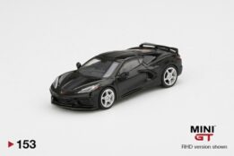 MGT00153-L - 1/64 CHEVROLET CORVETTE STINGRAY 2020 BLACK W/ MIDNIGHT GRAY STRIPE (LHD)