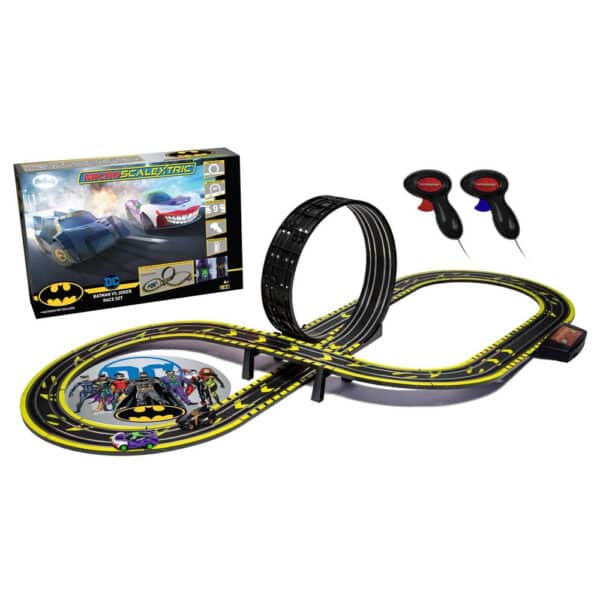 micro scalextric batman vs joker set battery powered race set - 1:64 (g1155m)