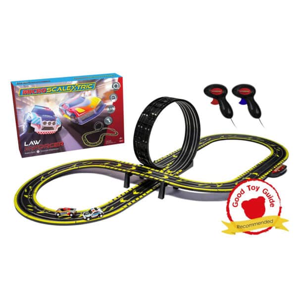 micro scalextric law enforcer mains powered race set - 1:64 (g1149m)