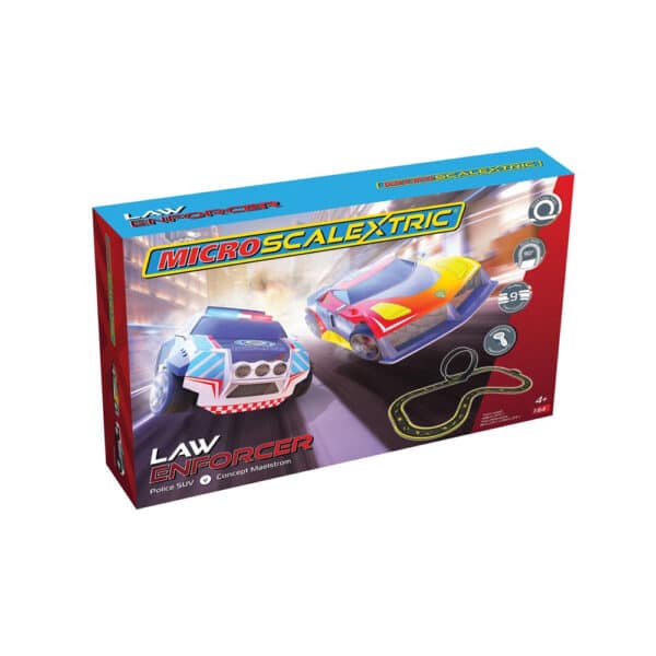 micro scalextric law enforcer mains powered race set - 1:64 (g1149m)