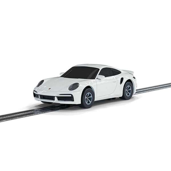 micro scalextric porsche 911 turbo car - white - 1:64 (g2214)