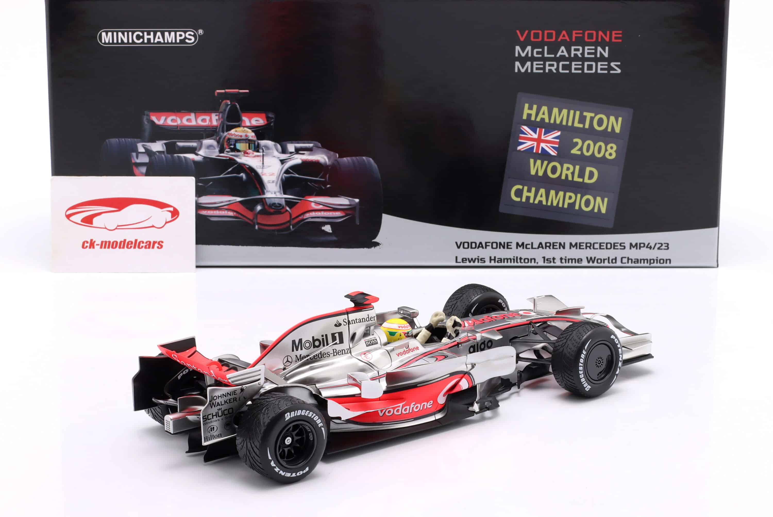 Minichamps 1:18 McLaren MP4/23 No.22 Lewis Hamilton Brazilian GP F1 World Champion 2008 (533081832) Diecast Model 2 Minichamps 1:18 McLaren MP4/23 No.22 Lewis Hamilton Brazilian GP F1 World Champion 2008 (533081832) Diecast Model