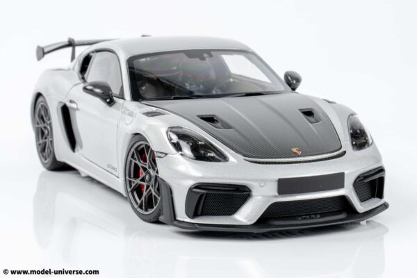 Minichamps - 1:18 Porsche Cayman GT4 RS Silver Metallic w/Weissach Package 2024 (110062122) Diecast Model 30 Minichamps - 1:18 Porsche Cayman GT4 RS Silver Metallic w/Weissach Package 2024 - Diecast Model