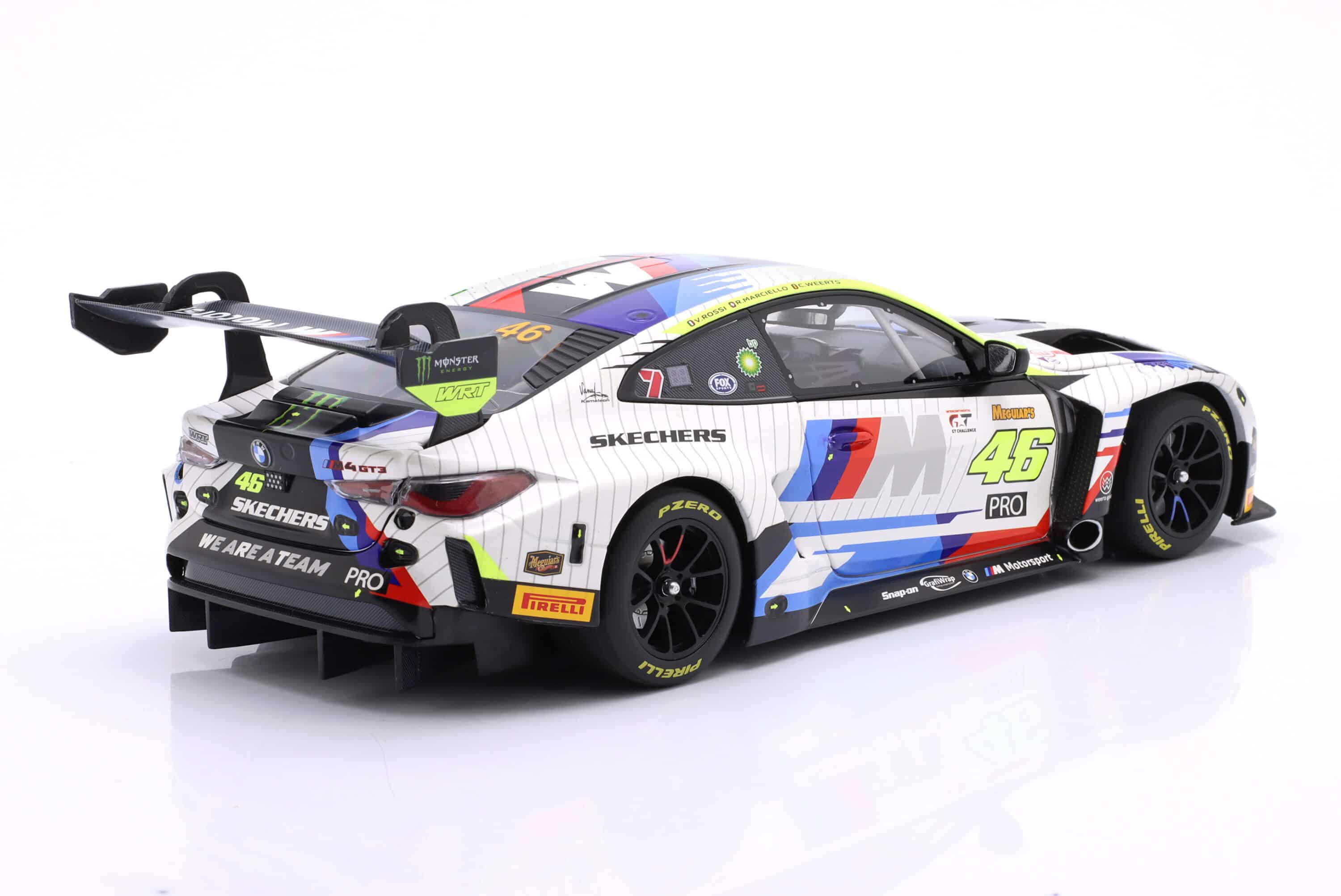 Minichamps 1:18 BMW M4 GT3 Team WRT 12h Bathurst 2025 Valentino Rossi (110252046) Diecast Model 3 Minichamps 1:18 BMW M4 GT3 Team WRT 12h Bathurst 2025 Valentino Rossi (110252046) Diecast Model - Image 3