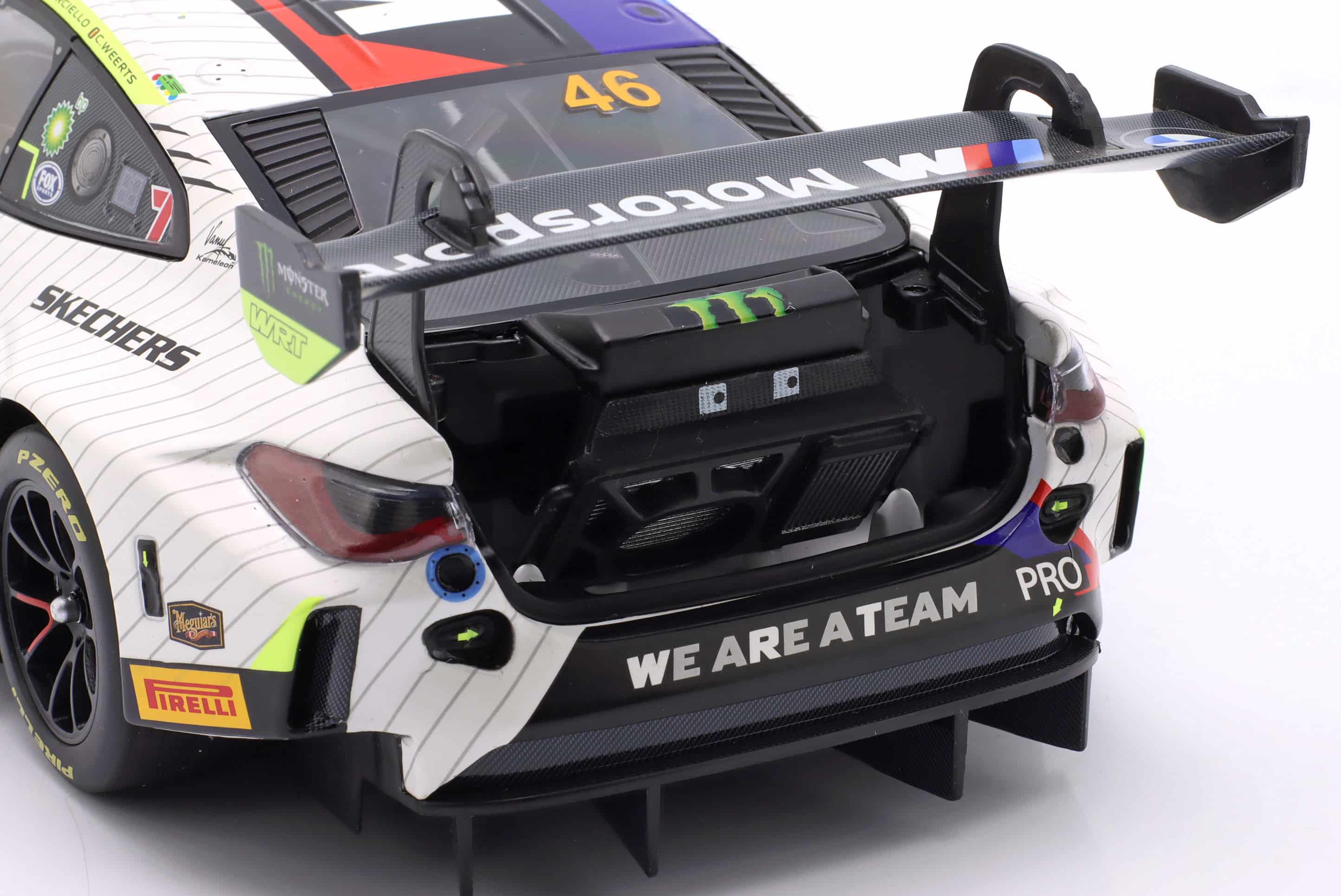 Minichamps 1:18 BMW M4 GT3 Team WRT 12h Bathurst 2025 Valentino Rossi (110252046) Diecast Model 6 Minichamps 1:18 BMW M4 GT3 Team WRT 12h Bathurst 2025 Valentino Rossi (110252046) Diecast Model - Image 6