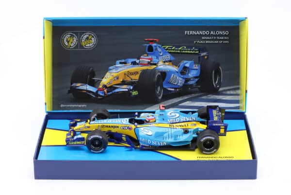 1:18 Renault R25 #5 Fernando Alonso 3rd Brazilian GP 2005 World Champion Scale Model - Minichamps