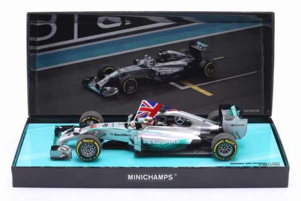 Minichamps - 1:18 Mercedes-AMG F1 W05 Lewis Hamilton Winner Abu Dhabi GP 2014 Diecast Model