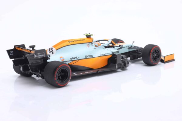 Minichamps - 1:18 McLaren MCL35M No.4 Lando Norris 3rd Monaco GP Gulf Livery - Limited Edition Diecast Model 10 Minichamps - 1:18 McLaren MCL35M No.4 Lando Norris 3rd Monaco GP Gulf Livery - Limited Edition Diecast Model