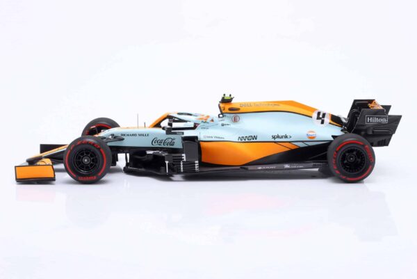 Minichamps - 1:18 McLaren MCL35M No.4 Lando Norris 3rd Monaco GP Gulf Livery - Limited Edition Diecast Model 11 Minichamps - 1:18 McLaren MCL35M No.4 Lando Norris 3rd Monaco GP Gulf Livery - Limited Edition Diecast Model