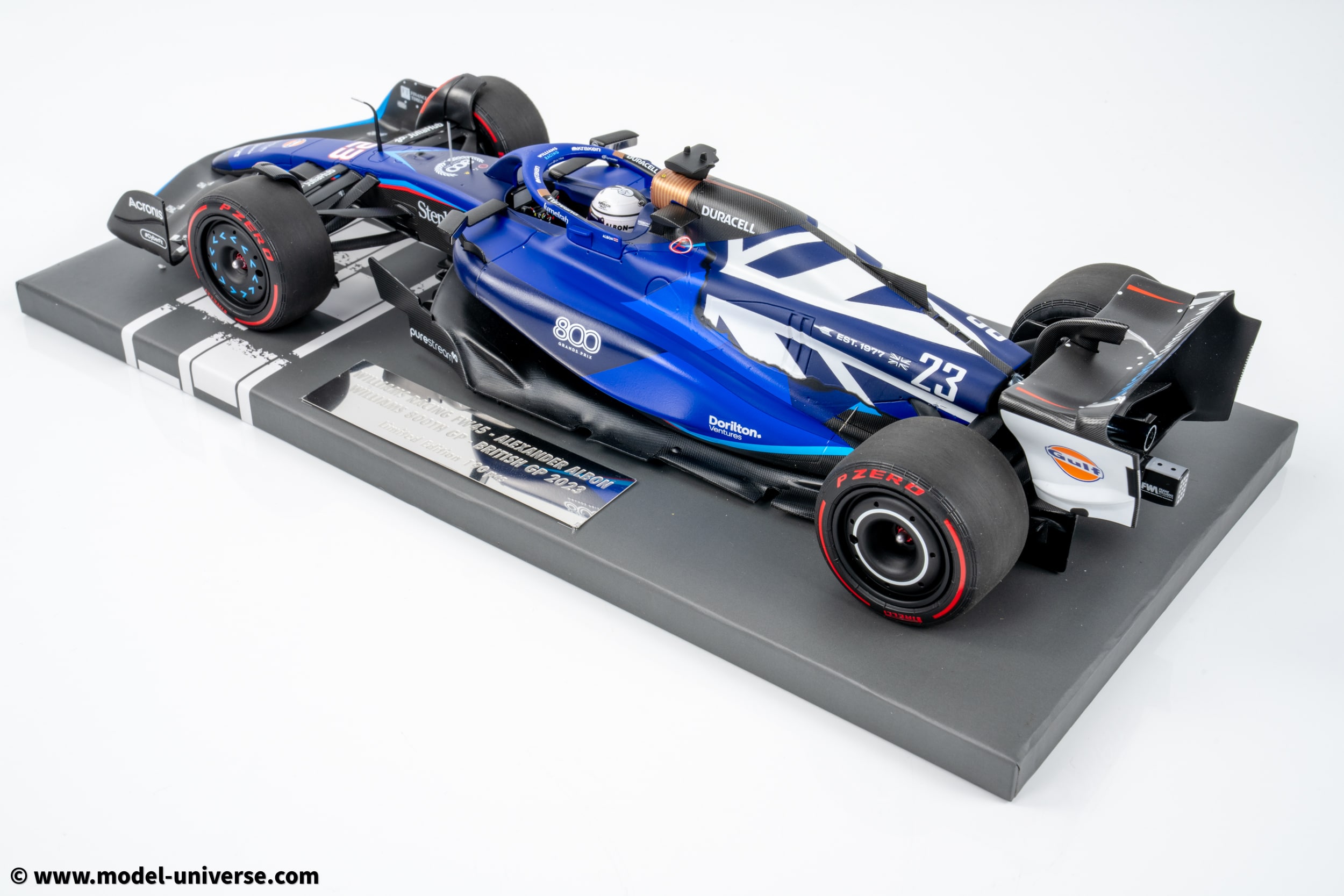 Minichamps - 1:18 Williams Racing FW45 Alexander Albon Williams 800th GP British GP 2023 - Limited Edition Resin Model 7 Minichamps - 1:18 Williams Racing FW45 Alexander Albon Williams 800th GP British GP 2023 - Limited Edition Resin Model