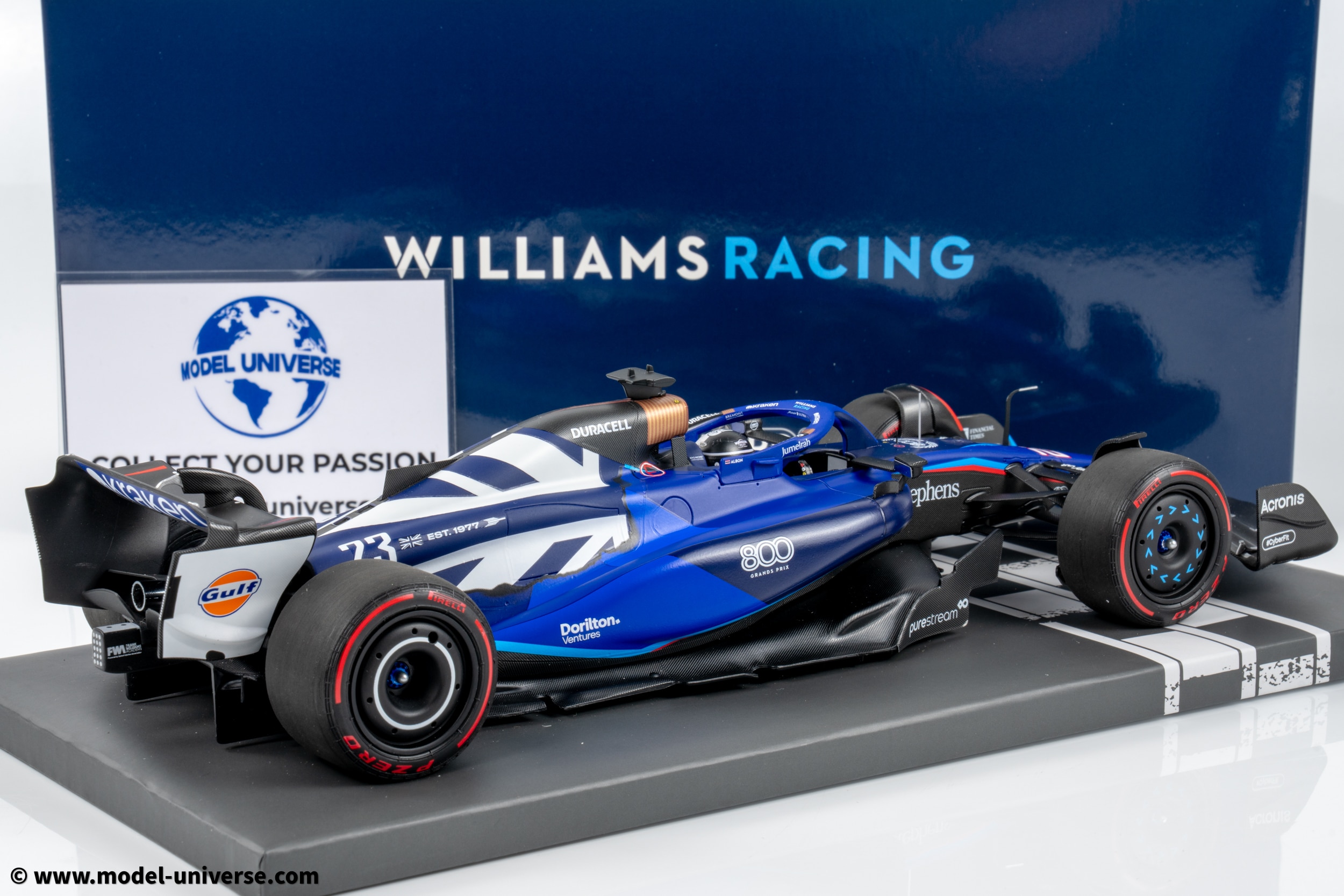 Minichamps - 1:18 Williams Racing FW45 Alexander Albon Williams 800th GP British GP 2023 - Limited Edition Resin Model 2 Minichamps - 1:18 Williams Racing FW45 Alexander Albon Williams 800th GP British GP 2023 - Limited Edition Resin Model