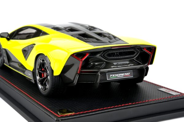 MR Collection - 1:18 Lamborghini Fenomeno Giallo Stile Yellow - Resin Model 17 MR Collection 1:18 Lamborghini Fenomeno Giallo Stile yellow resin model car low front three-quarter view (LAMBO064A)