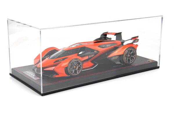 MR Collection - 1:18 Lamborghini V12 Vision Gran Turismo Orange Launch Version - Limited Edition Resin Model 20 MR Collection 1:18 Lamborghini V12 Vision Gran Turismo Arancio Egon orange resin model car in its display case (LAMBO043B)