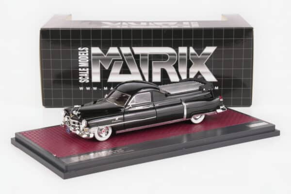 Matrix 1:43 Cadillac Professional S&S Florentine Flower Car Black 1951 (MX20301-411) resin model, with box, front