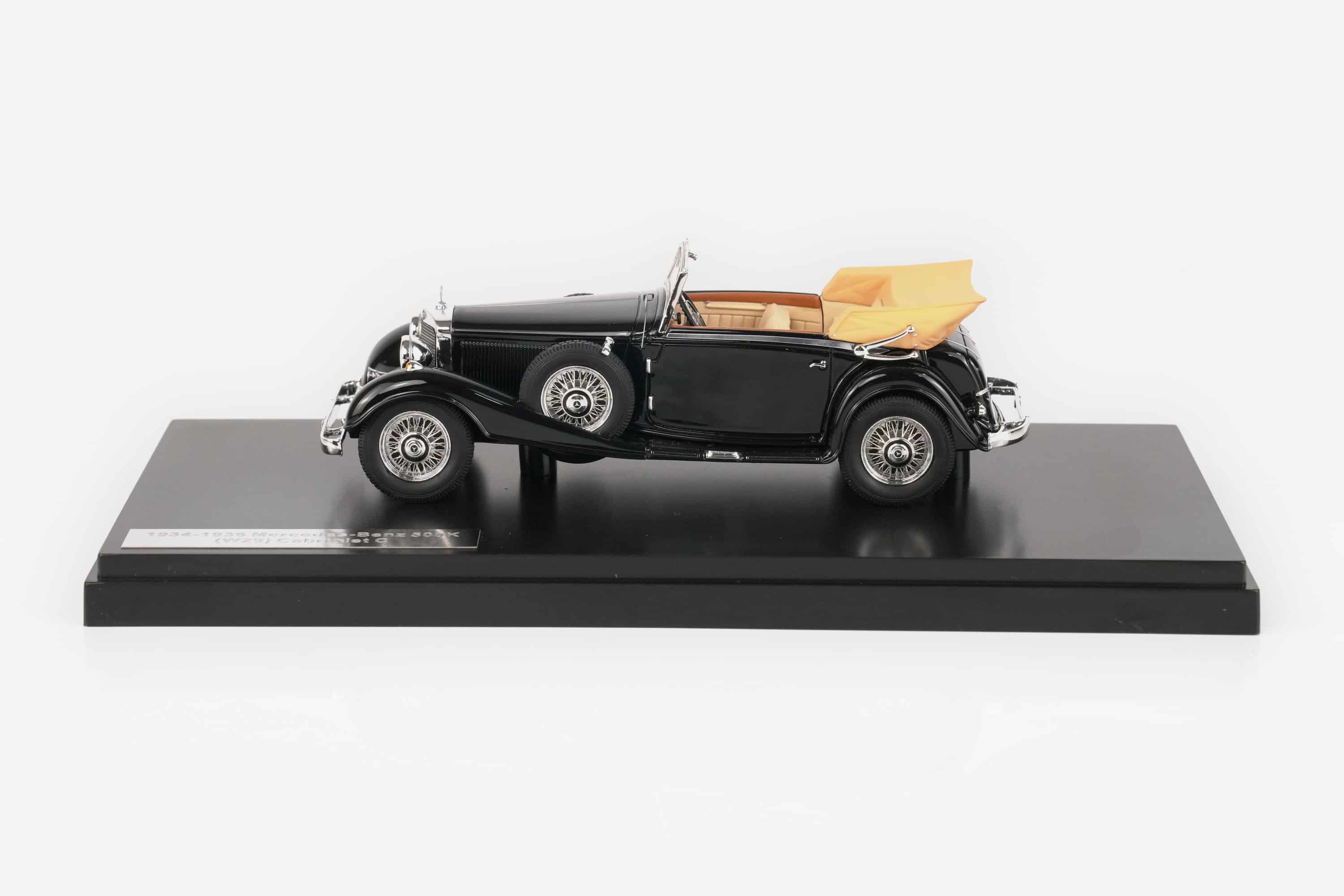 Matrix 1:43 Mercedes-Benz 500K Cabriolet C Black 1935 (MX41302-311) Limited Edition Resin Model 4 Matrix 1:43 Mercedes-Benz 500K Cabriolet C Black 1935 (MX41302-311) resin model, side view