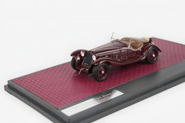 Matrix 1:43 Maserati V4 Sport 16 Cilindri Zagato Maroon 1929 (MX51311-012) Limited Edition Resin Model 9 Matrix 1:43 Maserati V4 Sport 16 Cilindri Zagato Maroon 1929 (MX51311-012) resin model, front three-quarter