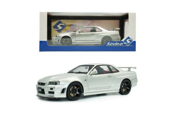 Solido 1:18 Nissan Skyline GT-R (BNR34) Z-Tune with NISMO Parts 1999 Silver (S1804312) Diecast Model 15 Solido 1:18 Nissan Skyline GT-R (BNR34) Z-Tune with NISMO Parts 1999 Silver (S1804312) Diecast Model