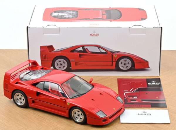 1:12 Ferrari F40 1987 Red - Diecast Model - Norev (Updated Version)