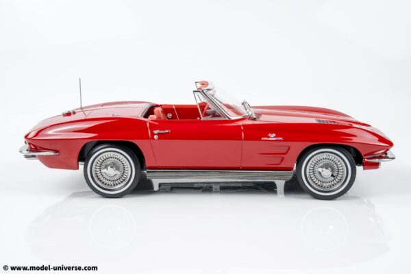 Norev - 1:18 Chevrolet Corvette C2 Sting Ray Cabriolet Riverside Red 1963 (189056) - Diecast Model 26 Norev - 1:18 Chevrolet Corvette C2 Sting Ray Cabriolet Riverside Red 1963 (189056) - Diecast Model
