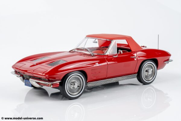Norev - 1:18 Chevrolet Corvette C2 Sting Ray Cabriolet Riverside Red 1963 (189056) - Diecast Model 23 Norev - 1:18 Chevrolet Corvette C2 Sting Ray Cabriolet Riverside Red 1963 (189056) - Diecast Model