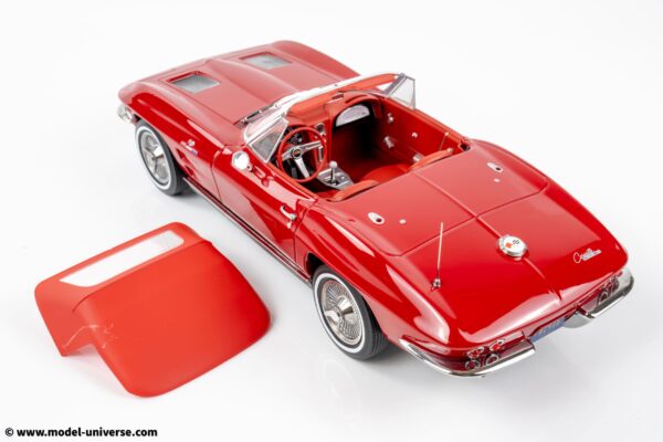 Norev - 1:18 Chevrolet Corvette C2 Sting Ray Cabriolet Riverside Red 1963 (189056) - Diecast Model 22 Norev - 1:18 Chevrolet Corvette C2 Sting Ray Cabriolet Riverside Red 1963 (189056) - Diecast Model