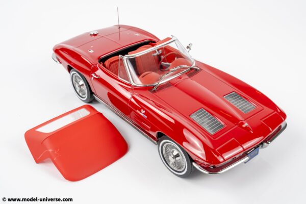 Norev - 1:18 Chevrolet Corvette C2 Sting Ray Cabriolet Riverside Red 1963 (189056) - Diecast Model 21 Norev - 1:18 Chevrolet Corvette C2 Sting Ray Cabriolet Riverside Red 1963 (189056) - Diecast Model