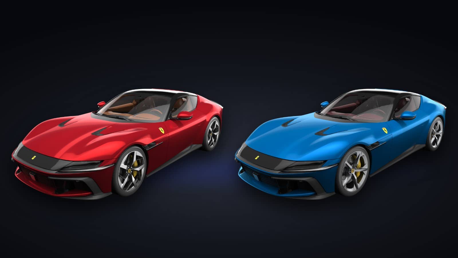 Pocher Ferrari 12Cilindri 1:8 Model Kit: Rosso Imola & Blu Corsa 1 Pocher 1:8 Ferrari 12Cilindri pre-painted diecast model kits in Rosso Imola and Blu Corsa
