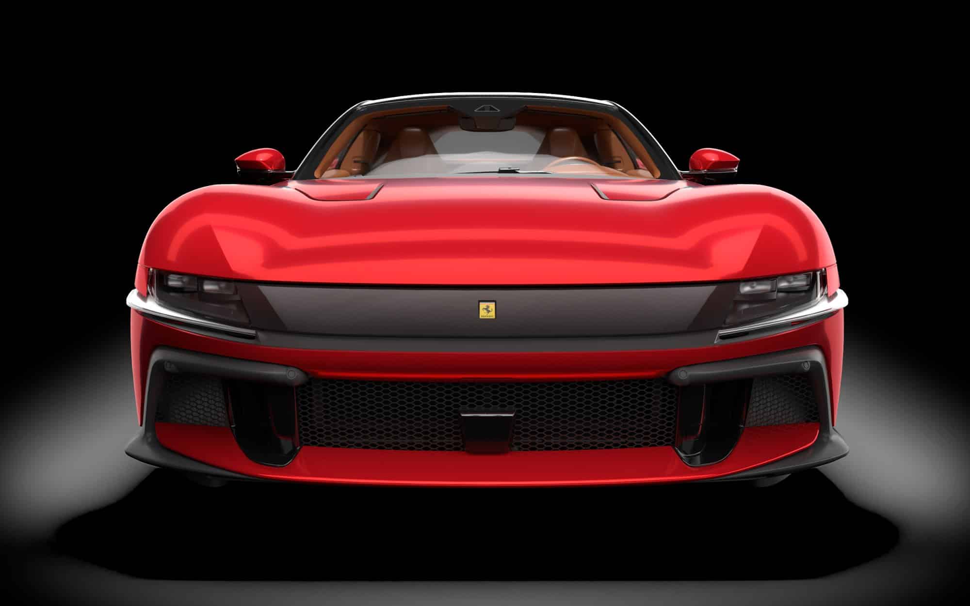Pocher Ferrari 12Cilindri 1:8 Model Kit: Rosso Imola & Blu Corsa 8 Pocher 1:8 Ferrari 12Cilindri Rosso Imola HK126, front view