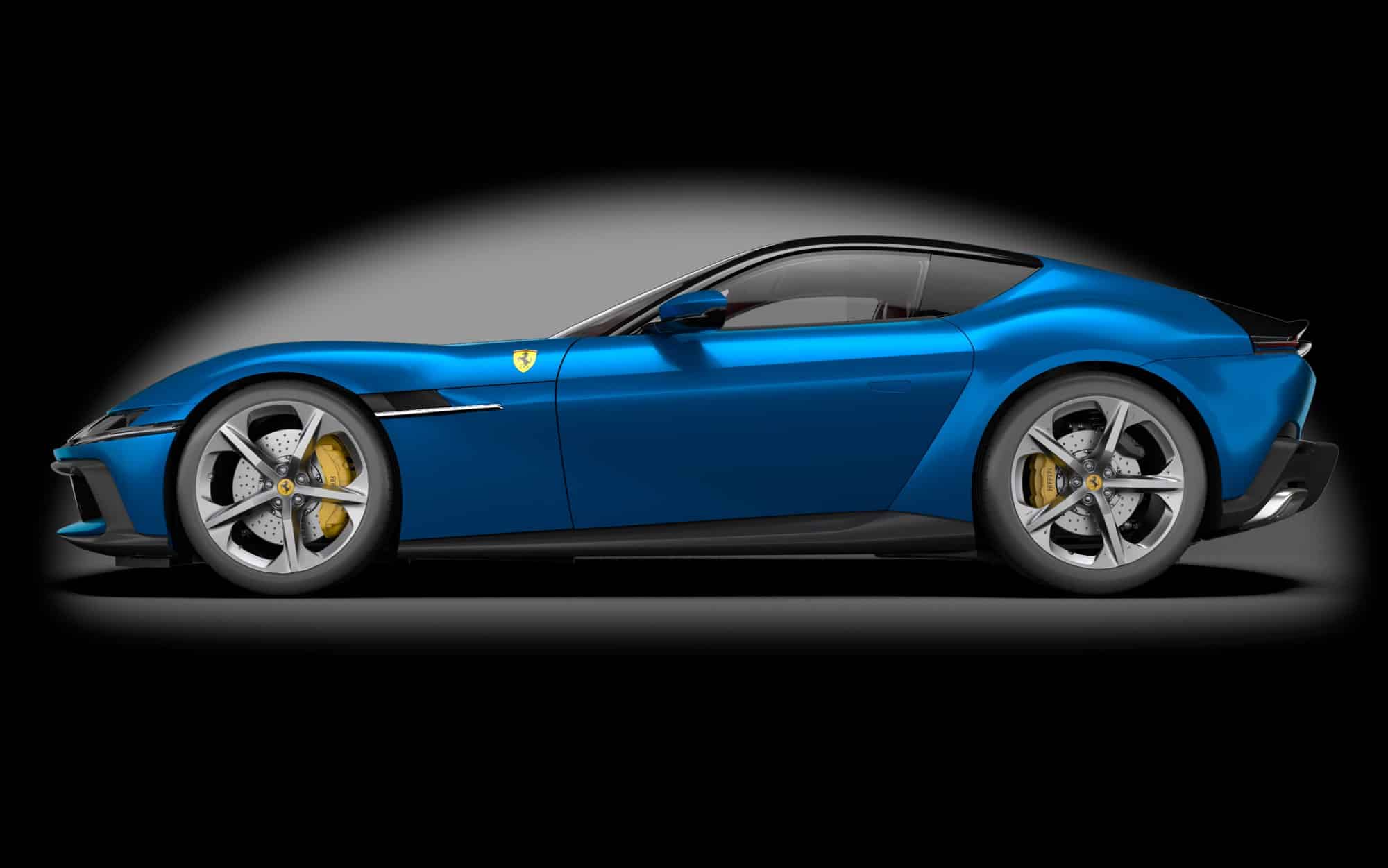 Pocher Ferrari 12Cilindri 1:8 Model Kit: Rosso Imola & Blu Corsa 11 Pocher 1:8 Ferrari 12Cilindri Blu Corsa HK127, side profile