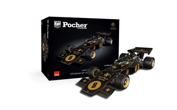 1:8 Lotus 72D No.8 Emerson Fittipaldi Winner 1972 British GP - Diecast Pre-Painted Model Kit - Pocher