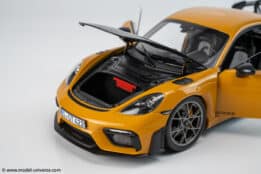 Norev 1:18 Porsche Cayman GT4 RS w/Weissach Bahama Yellow Pack 2023 (187252)