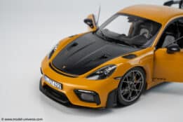 Norev 1:18 Porsche Cayman GT4 RS w/Weissach Bahama Yellow Pack 2023 (187252)