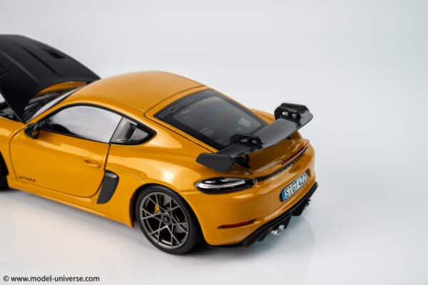 Norev 1:18 Porsche Cayman GT4 RS w/Weissach Bahama Yellow Pack 2023 (187252)