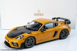 Norev 1:18 Porsche Cayman GT4 RS w/Weissach Bahama Yellow Pack 2023 (187252)