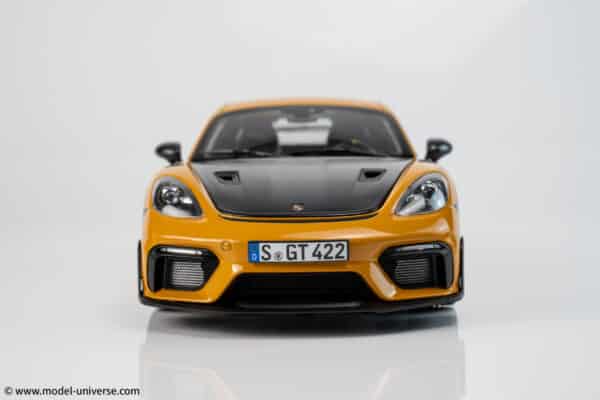 Norev 1:18 Porsche Cayman GT4 RS w/Weissach Bahama Yellow Pack 2023 (187252)