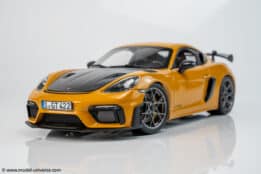 Norev 1:18 Porsche Cayman GT4 RS w/Weissach Bahama Yellow Pack 2023 (187252)