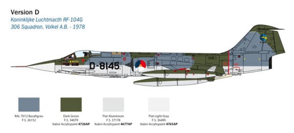 Italeri - 1:32 F-104 Starfighter G/S - Upgraded Edition RF Version (2514) Model Kit
