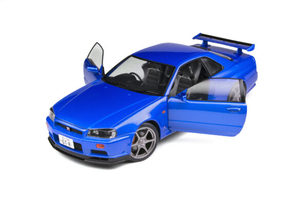 Solido 1/18 Nissan GTR R34 Blue Diecast Model Car S1804301
