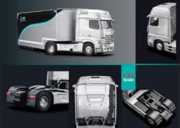 Spark - 1:43 Mercedes Actros - Mercedes-AMG Petronas F1 Team Transporter 2023 - Resin Model