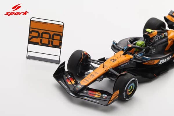 Alternative view of Spark 1:43 McLaren MCL39 No.4 McLaren Formula 1 Team Winner Hungarian GP 2025 Lando Norris McLaren 200GP (with pit board) (S9640) Resin Model