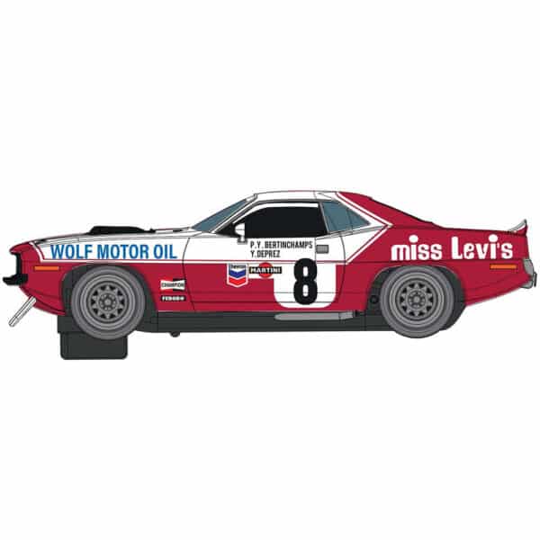 scalextric chrysler hemicuda - spa 24 hours 1973 - bertinchamps & deprez - 1:32 slot cars (c4247)