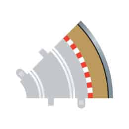 scalextric radius 1 curve outer borders 45? x 4 - 1:32 (c8240)