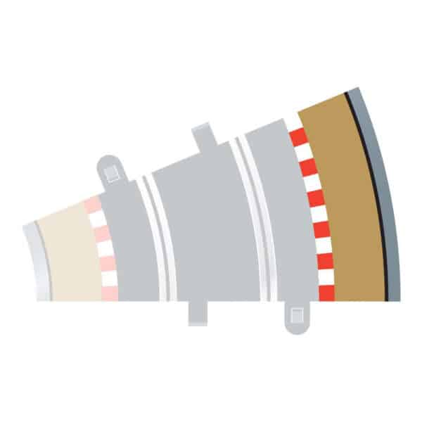 scalextric radius 2 curve outer borders 22.5? x 4 - 1:32 (c8239)