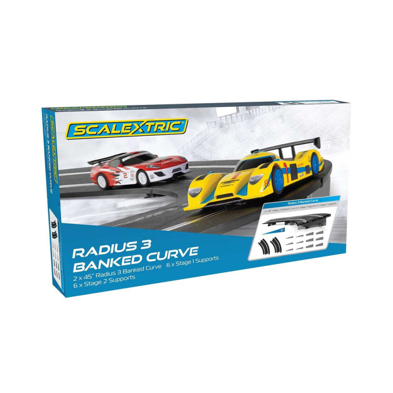 scalextric radius 3 10? banked curve 45? x 2 - 1:32 track and accessories (c8297)