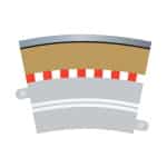 Scalextric Single Lane Radius 3 Curve Outer Borders 22.5? x 4 - 1:32 Track And Accessories (C7019)