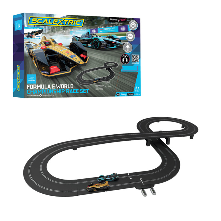 scalextric spark plug - formula e race set - 1:32 slot car sets (c1423m)